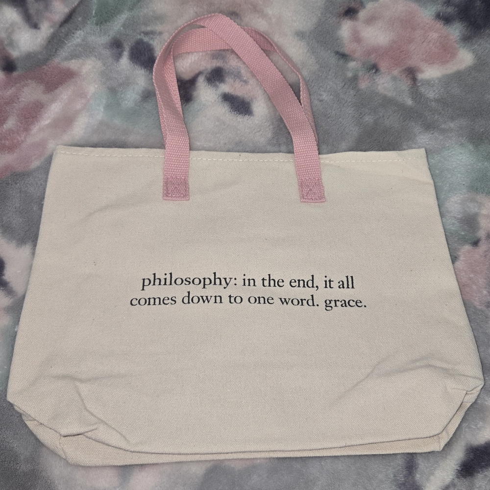 Philosophy "Grace" Pink Canvas Tote Bag